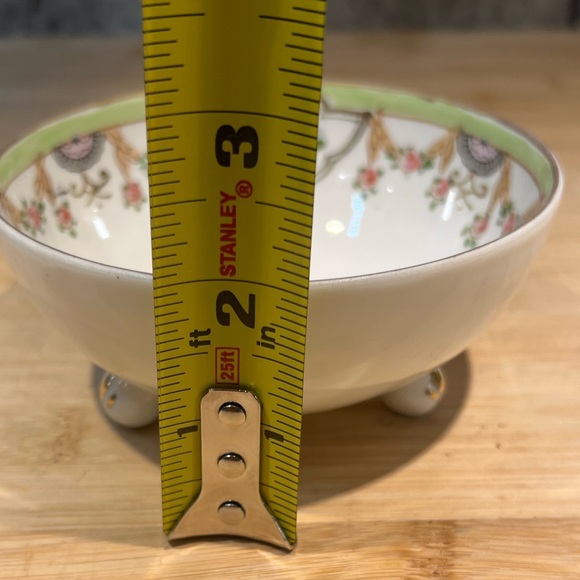 Antique (1891-1921) Nippon Footed Bowl Pink Rose and Swag Design Gold Detail - Picture 3 of 7
